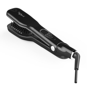 Newest OEM Hair Steam Hair Straightener Comb With LCD Display Electric Straightener Iron Brush Salon Equipment