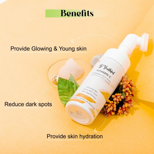 B'Youthful Vitamin C & olive leaf foaming face wash for fresh, glowing & bright skin (150 ml)