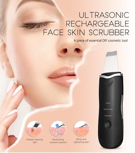 Rechargeable Ultrasonic Face Skin Scrubber Facial Cleaner Peel Vibration Blackhead Removal Exfoliating Pore Face Skin Care Tools