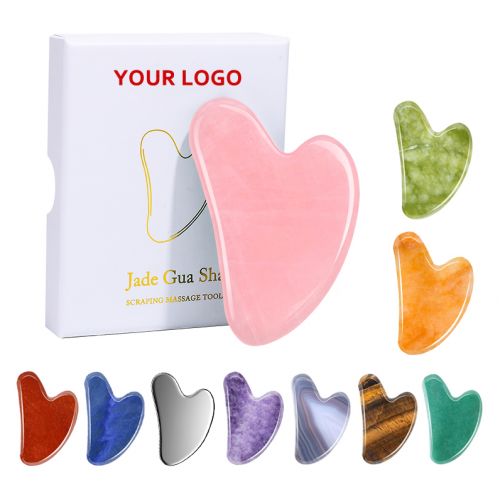 Custom Logo Ceramic gua sha,terahertz gua sha,body gua sha,agate gua sha,yellow gua sha