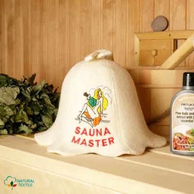 Natural Textile Sauna Hat &prime;sauna Master Lady&prime; White - 100% Organic Wool Felt Hats for Russian Banya Protect Your Head From Heat Sauna Ebook Guide Included