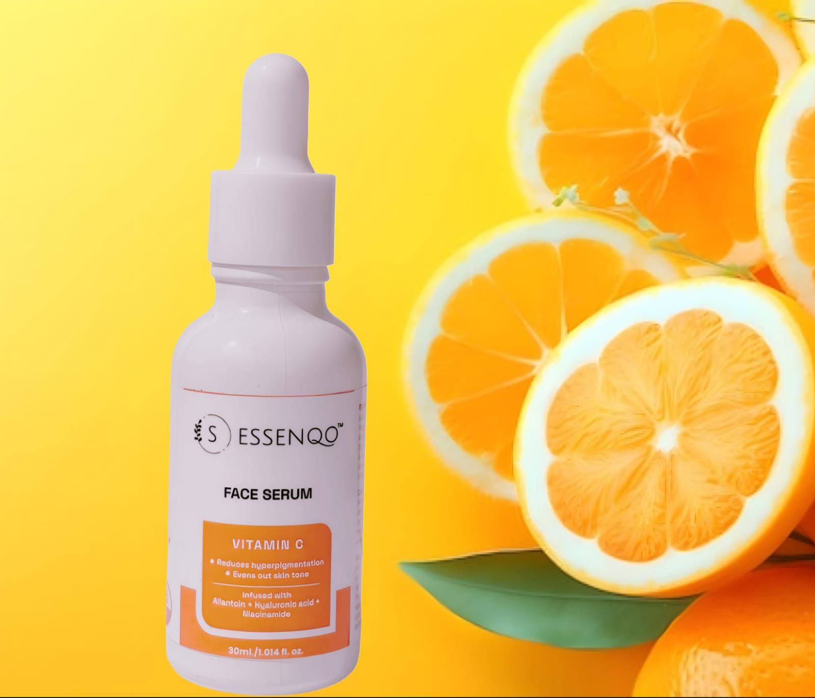 ESSENQO Vitamin C Face Serum with Allantoin, Hyaluronic acid and Niacinamide