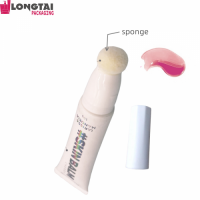 cosmetic makeup tube with sponge applicator