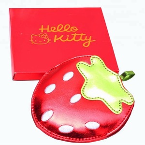 China Factory Small  PU Leather Compact Mirror Cosmetic Hand Held Pocket Makeup Mirrors