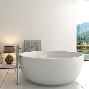 Wholesale Bath supplies,White Artificial Stone Bathtub(Round) BS-8615