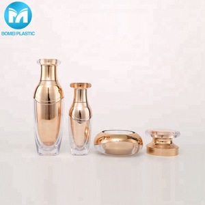 50ml 100ml gold cosmetic packaging 30g 50g acrylic cream jar luxury cosmetic bottles and jars for cosmetics with cap