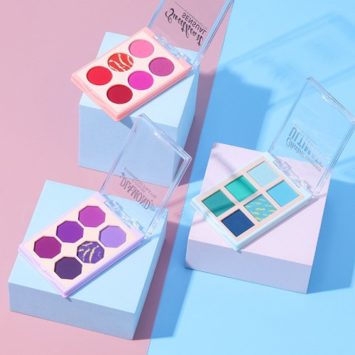 6 Colors Pink Purple Blue Beauty Smoky Matte Eye Shadows Palette