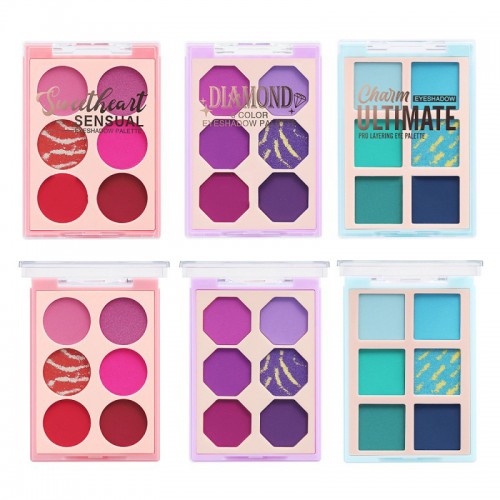 6 Colors Pink Purple Blue Beauty Smoky Matte Eye Shadows Palette