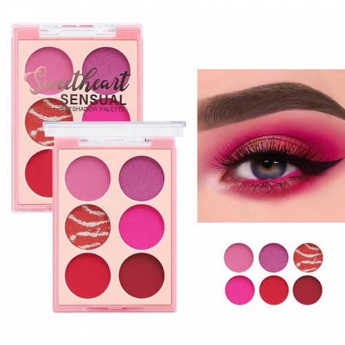 6 Colors Pink Purple Blue Beauty Smoky Matte Eye Shadows Palette