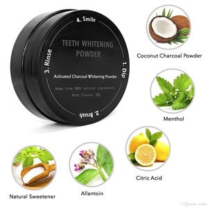 30g 60g Private Label Food Grade Mint Flavor coal  Coconut Activated Charcoal Powder Teeth Whitening