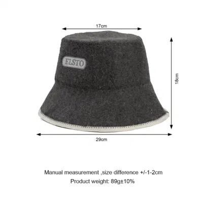 High Quality Top Hat Style Sheep Wool Felt Sauna Hat Embroidered Logo Sauna Hat