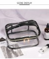 Waterproof PVC Makeup Handle Bag with Zipper  Transparent Beauty Travel Portable Large Capacity Toiletry Wash Bag Set