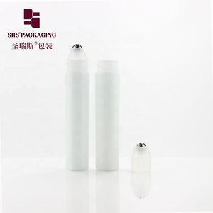 glossy white plastic bottle with natural clear screw cap for hair essence serum