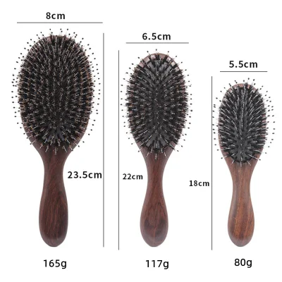 Wholesale Ebony China Pig Bristle Massage Hair Tool Hair Brush Comb