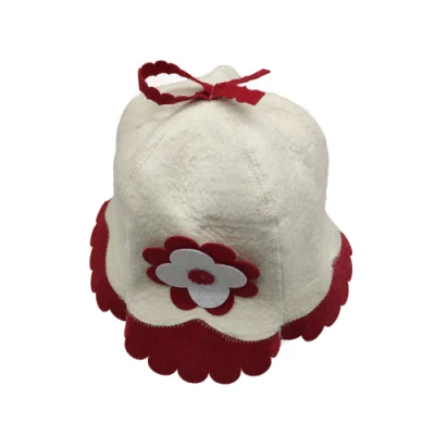 Handcraft Manufacturer Custom Sheep Wool Felt Sauna Heat Bath Hat Japanese Felt Sauna Hat Russian Bnaya Sauna Hat