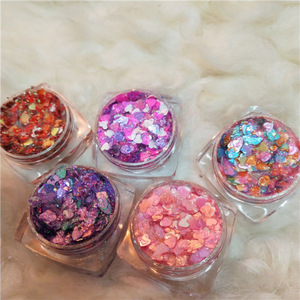 Women Lady Mixed Glitter Powder Gel Eyeshadow Eyes Pigment Loose Makeup 5 colors