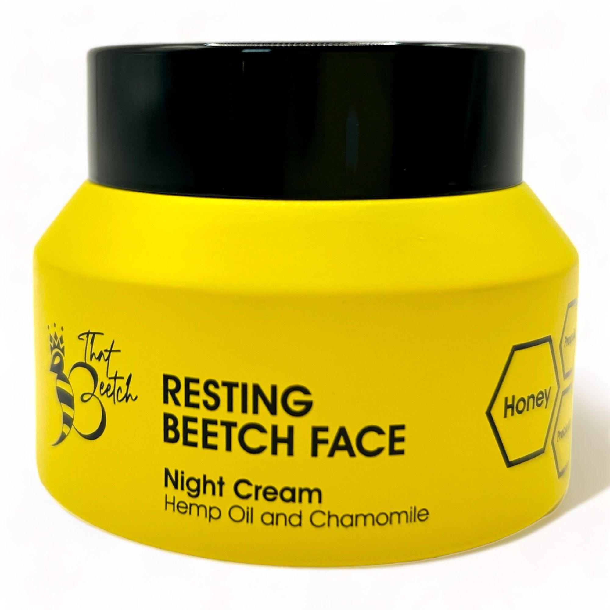 Resting Beetch Face Night Cream 50ml with Honey, Propolis, Prebiotics, Hemp Oil, and Chamomile