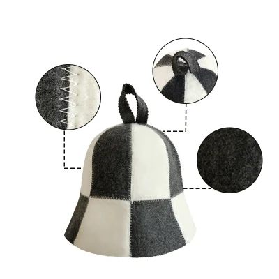 Sheep Wool Felt Sauna Hat Wool Felt Japanese German Russian Bnaya Sauna Hat for Man Woman