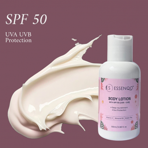 ESSENQO Body Lotion with SPF 50: Deep Nourishment, Complete Sun Protection