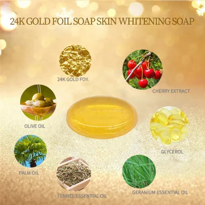 Handmade 24K Gold Soap Strong Whitening Soap Bath Hotel Toilet Glutathion Soap