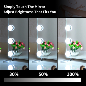 Beauty dressing table lighted makeup mirror furniture with led lights bulbs touch sensor switch hollywood vanity mirror