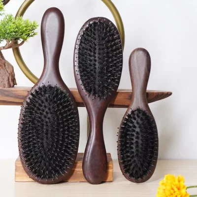 Wholesale Ebony China Pig Bristle Massage Hair Tool Hair Brush Comb