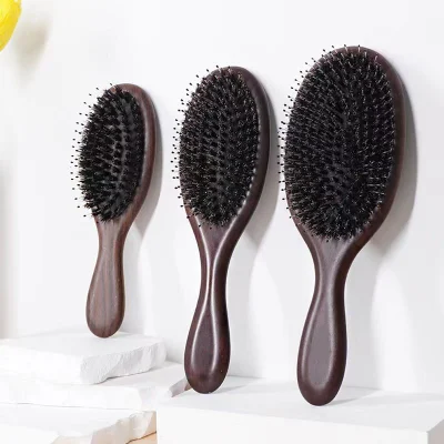 Wholesale Ebony China Pig Bristle Massage Hair Tool Hair Brush Comb