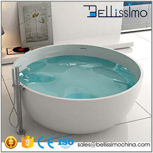 Wholesale Bath supplies,White Artificial Stone Bathtub(Round) BS-8615