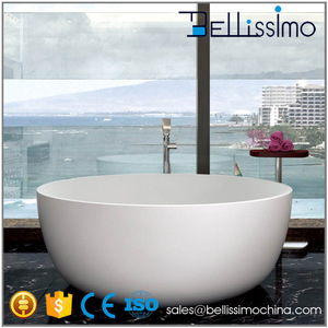 Wholesale Bath supplies,White Artificial Stone Bathtub(Round) BS-8615