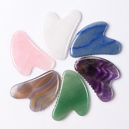 Rose Quartz Gua sha,white jade gua sha,amethyst gua sha tool