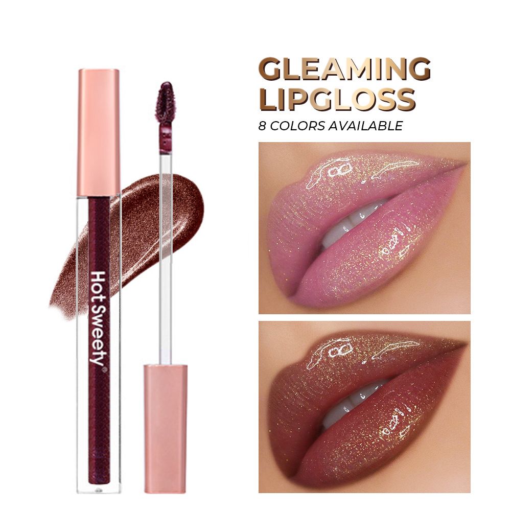 Nude Brown Pink Waterproof Diamond High Pigment Clear Tube Shiny Glitter Lip Gloss