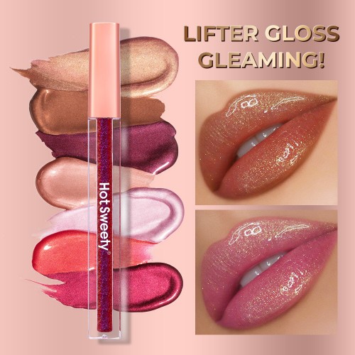 Nude Brown Pink Waterproof Diamond High Pigment Clear Tube Shiny Glitter Lip Gloss