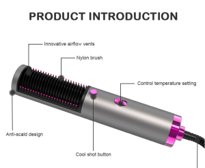 2021 New style 1000W electric one step hot air brush styler professional hair dryer rotating hot air styling brushes