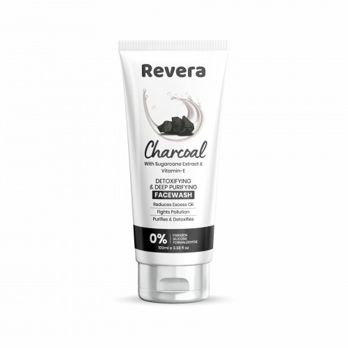 Revera Charcoal With Sugarcane Extract & Vitamin-E Face wash